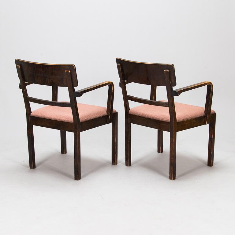 A set of six 1930's armchairs.