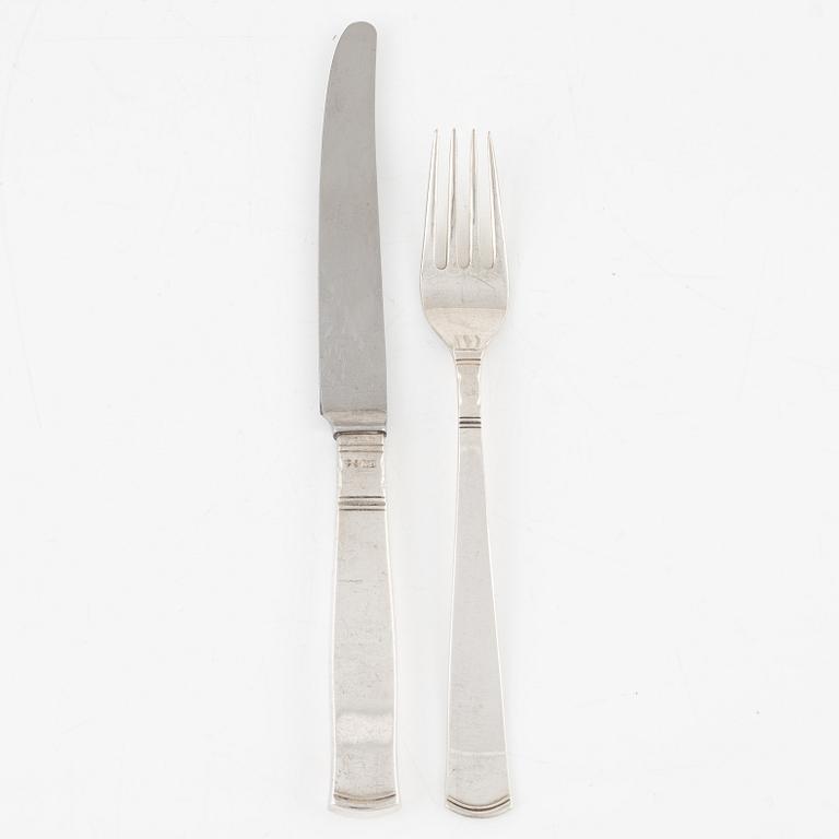 Jacob Ängman, sandwich cutlery set, 24 pieces, silver, 'Rosenholm', GAB, including Stockholm 1950.