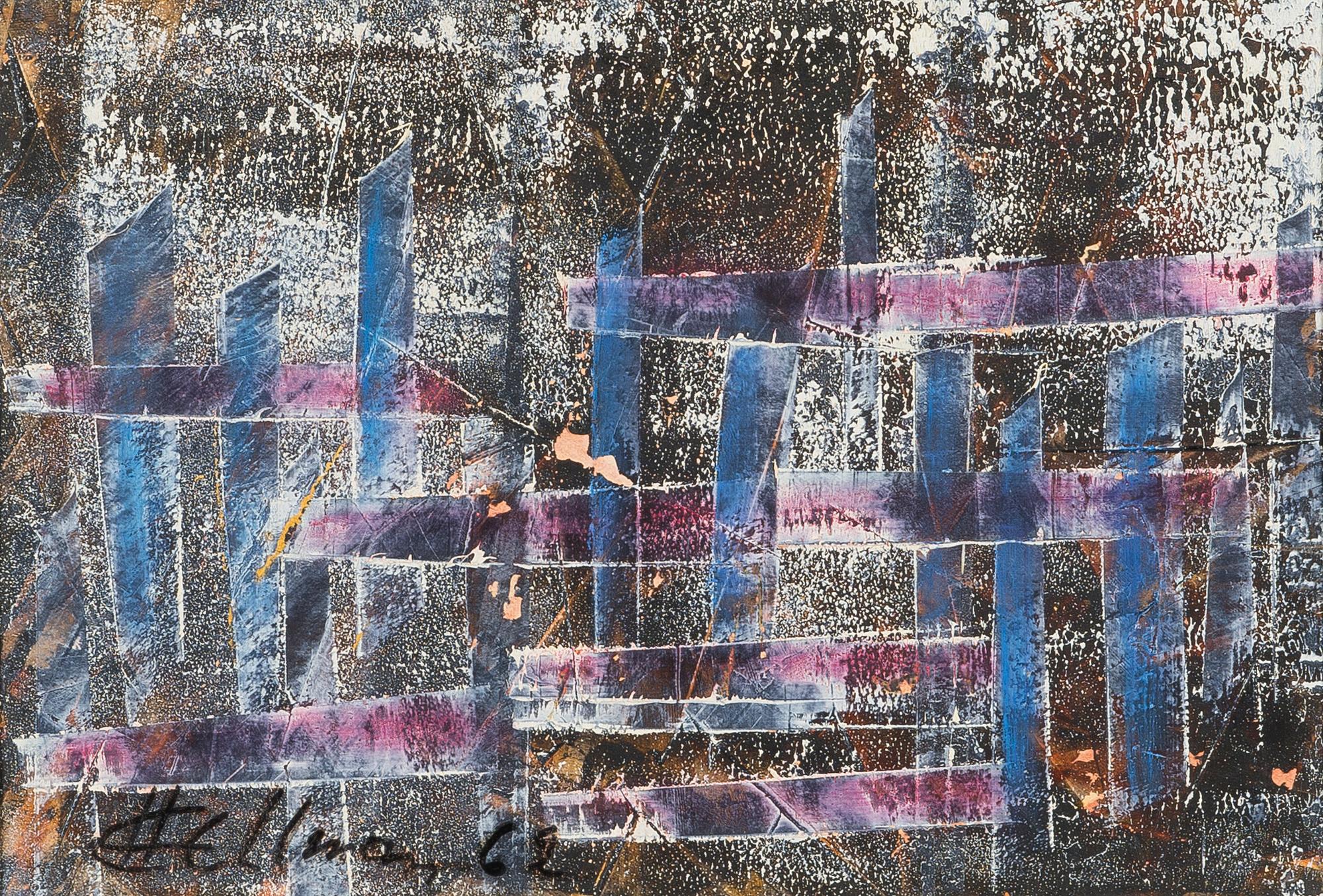 ERKKI HELLMAN, mixed media, signed an dated 62.