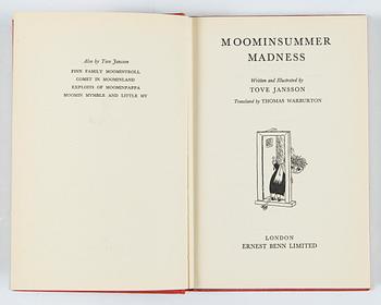 Tove Jansson, Bok 1 upplagan "Moominsummer Madness", Limited Ernest Benn London 1955.