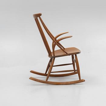 Illum Wikkelsø, a 'Gyngestol Nr. 3' rocking chair, Eilersen, mid 20th Century.