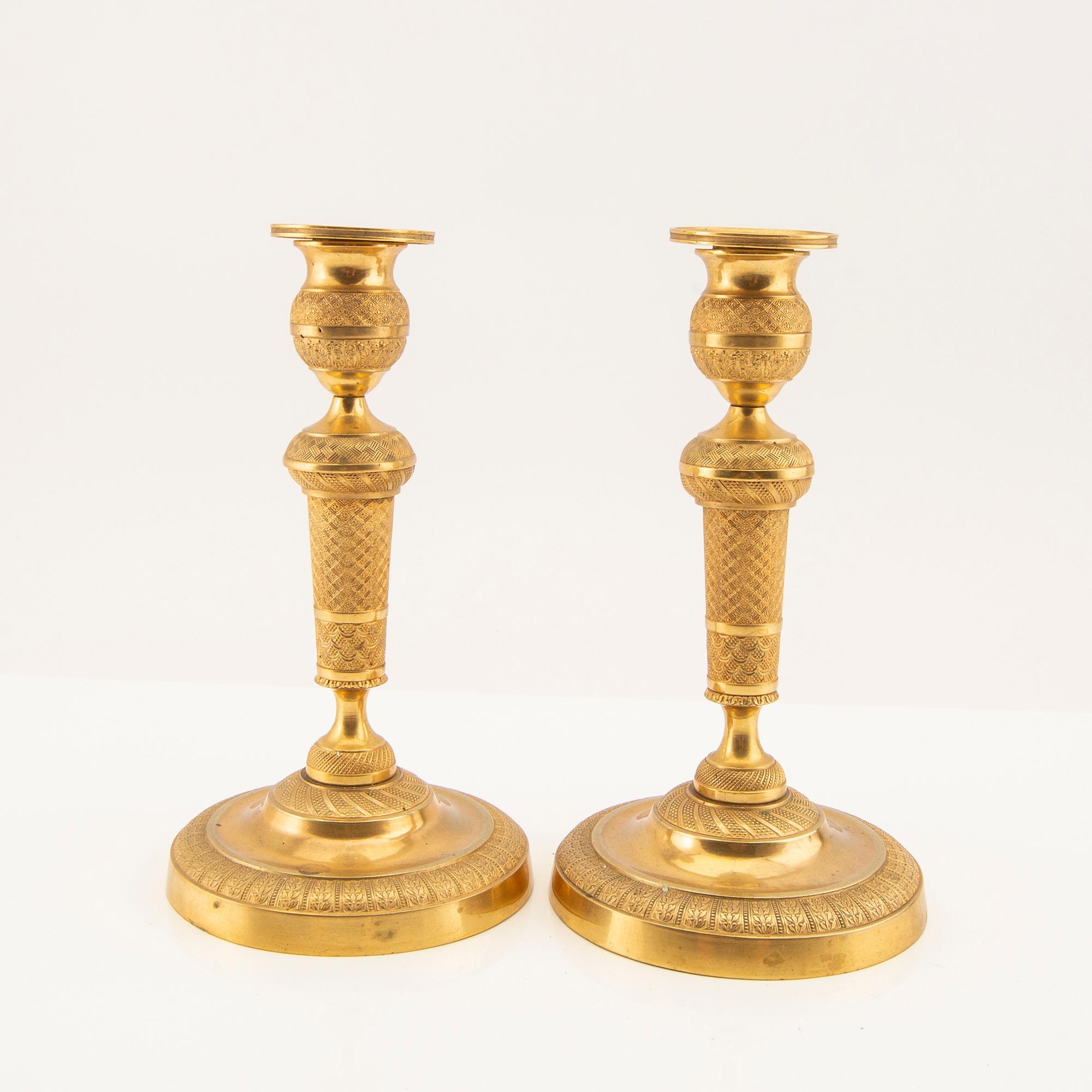Pair of candlesticks Empire mid/late 19th century.