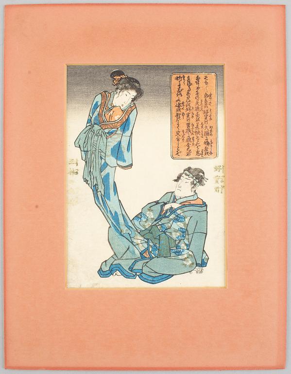 Utagawa Kunisada, 'Ghost', 'Warrior' and Yoshitaki 'Kabuki actor'.