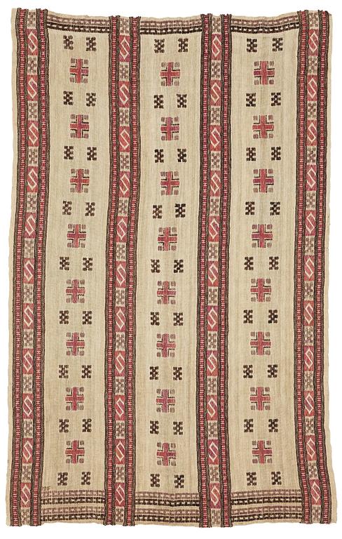 Märta Måås-Fjetterström, A drape, "Röd S-bård", flat weave, ca 237-242,5 x 153-156 cm, signed MMF.