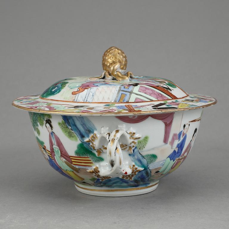 SKÅL MED LOCK, porslin, Kina, Kanton, 1800-tal.
