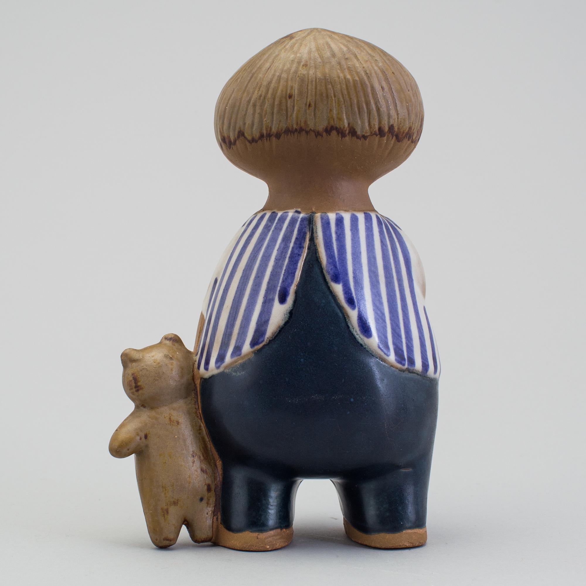 LISA LARSON, figurin i stengods, "Malin", Gustavsberg. I produktion 1962-1980.