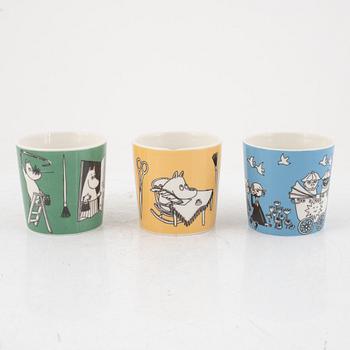 Six Moomin mugs, Moomin Characters, Arabia, Finland.