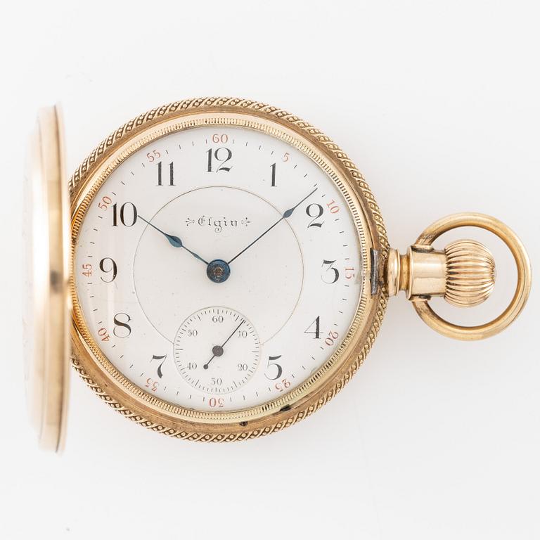 Elgin, pocket watch, hunter, 54 mm.