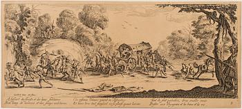 JACQUES CALLOT, Book, collection of 18 etchnings from Les miseres et les mal-hevrs de la gverre. 1633, later edition.