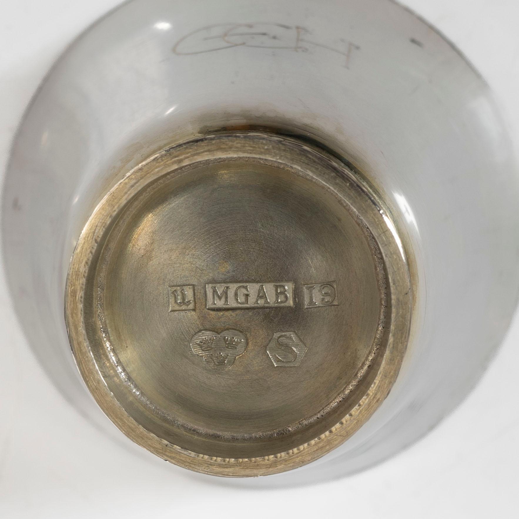 Supkoppar, 11 st, silver, MGAB, Uppsala, 1958-62.