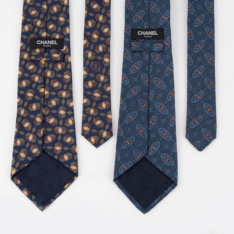 Chanel, two silk ties.