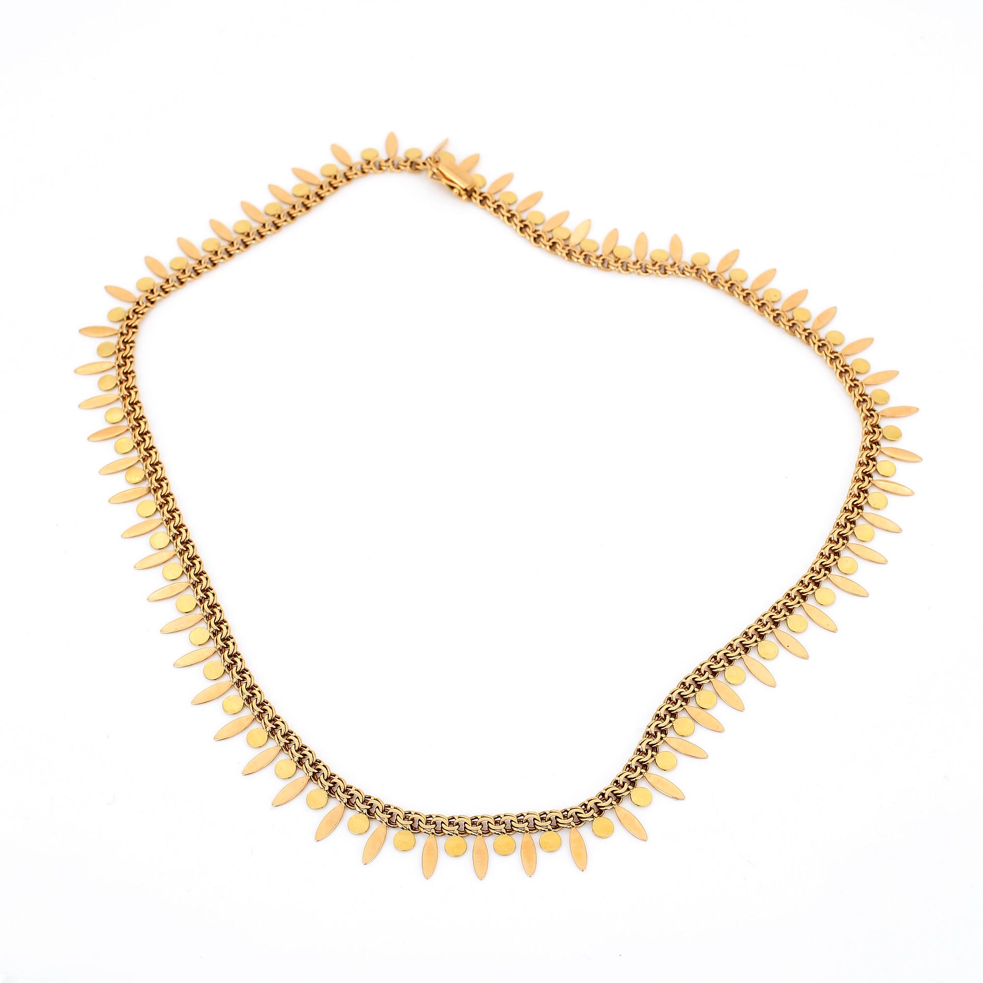 COLLIER, 14K guld. Vikt ca 22,29 g.