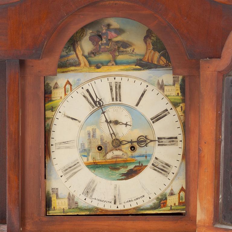 A longcase clock by J. Griffith, Carnarvon, England, first half of the 19th Century.