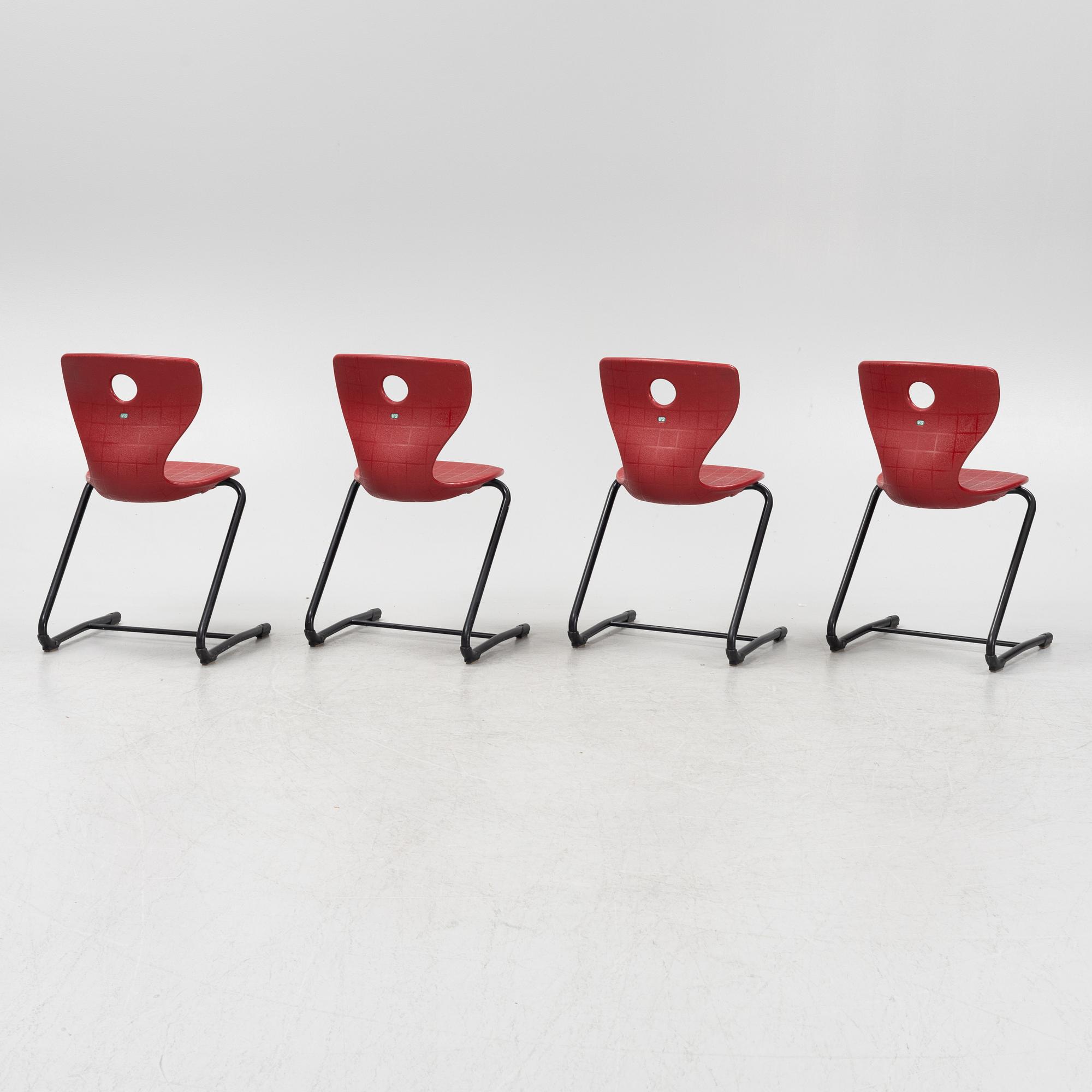Verner Panton, four childern's chairs, 'Pantoswing', VS, 21st century.