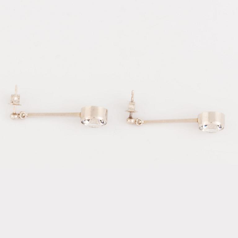 Niels Erik From, collier och örhängen, silver med bergkristall.