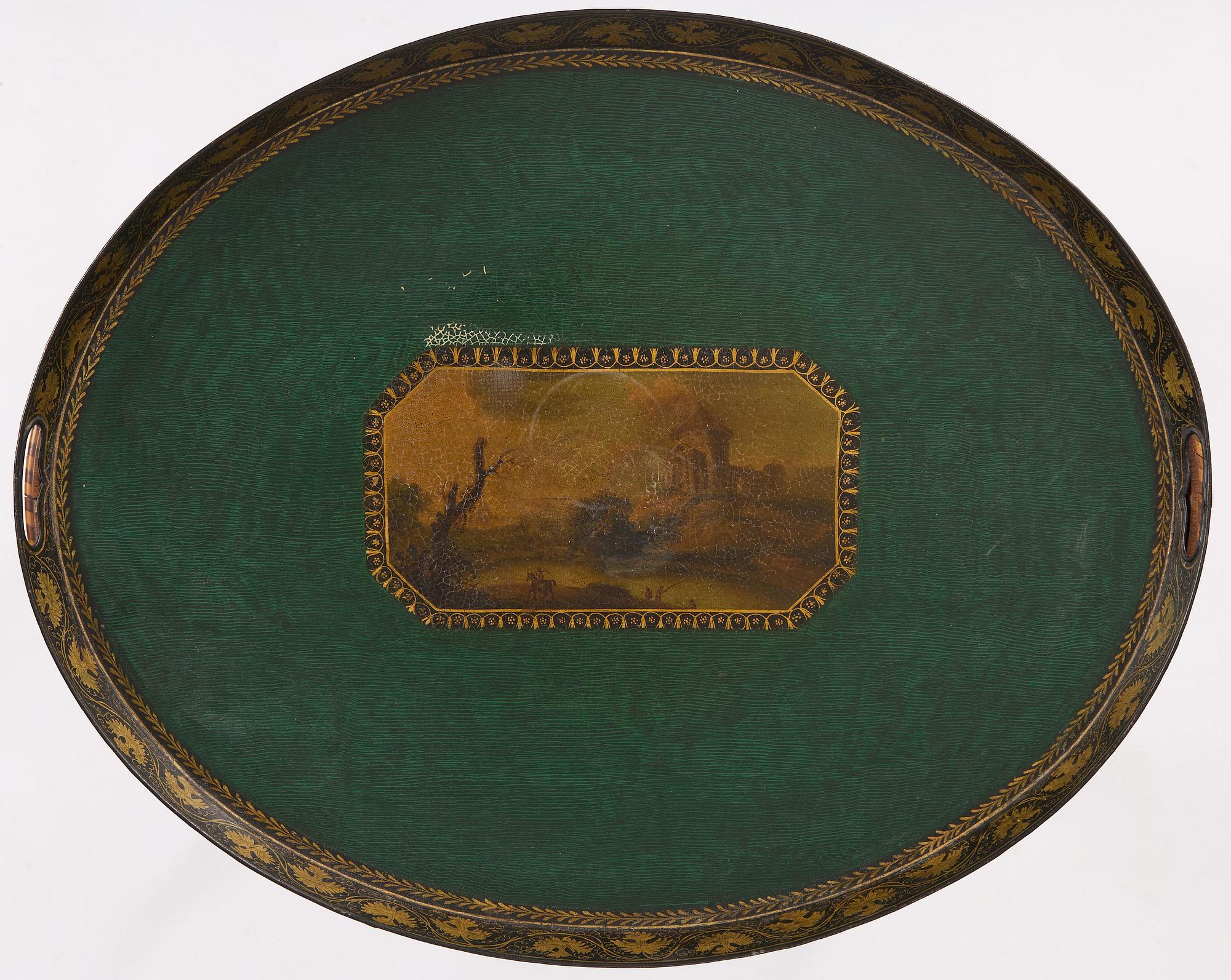 A late gustavian mahogny trey table, late 18th century.
