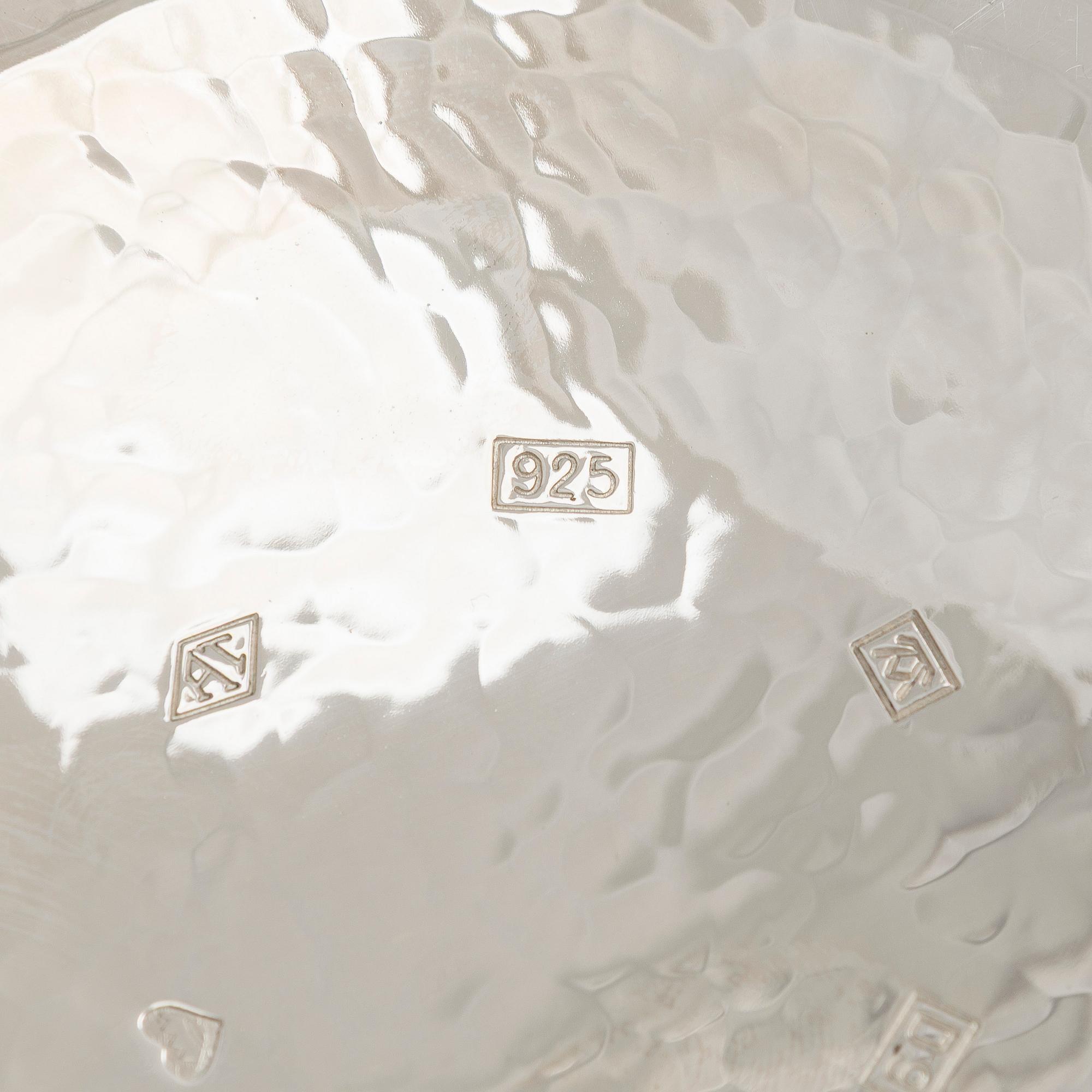 A sterling silver and enamel bowl, maker's mark of A. Tillander, Helsinki 2005.