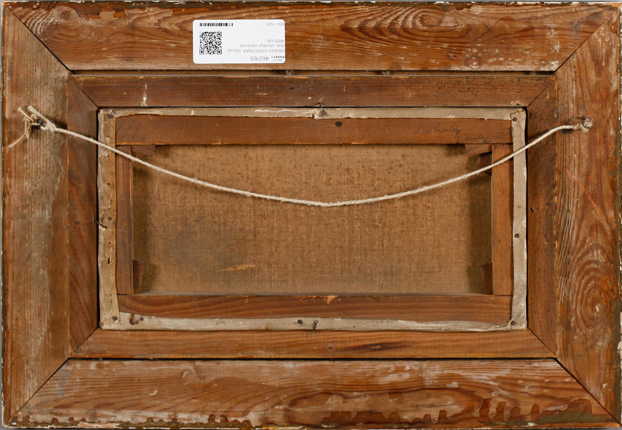 OKÄND KONSTNÄR, olja på duk, otydligt signerad, England, 1800-tal.