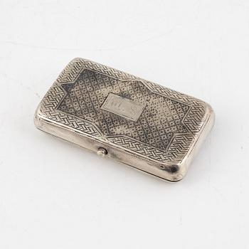 A Russian Silver Niello Snuffbox, Moscow 1893.