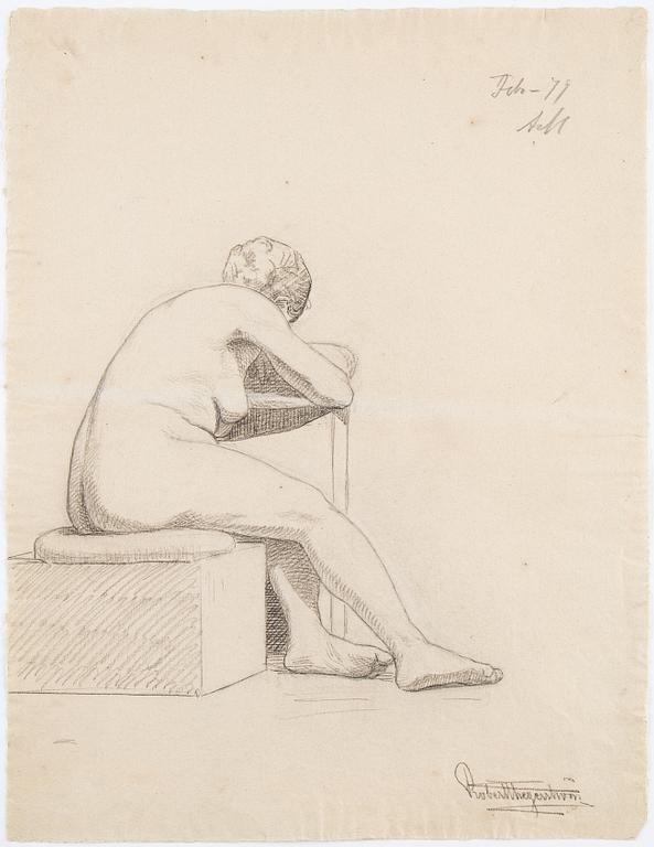 Eight signed and dated drawings by Robert Thegerström.