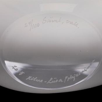 Ritva-Liisa Pohjalainen, A glass vase, signed 2015 Ritva-Liisa Pohjalainen 27/100.