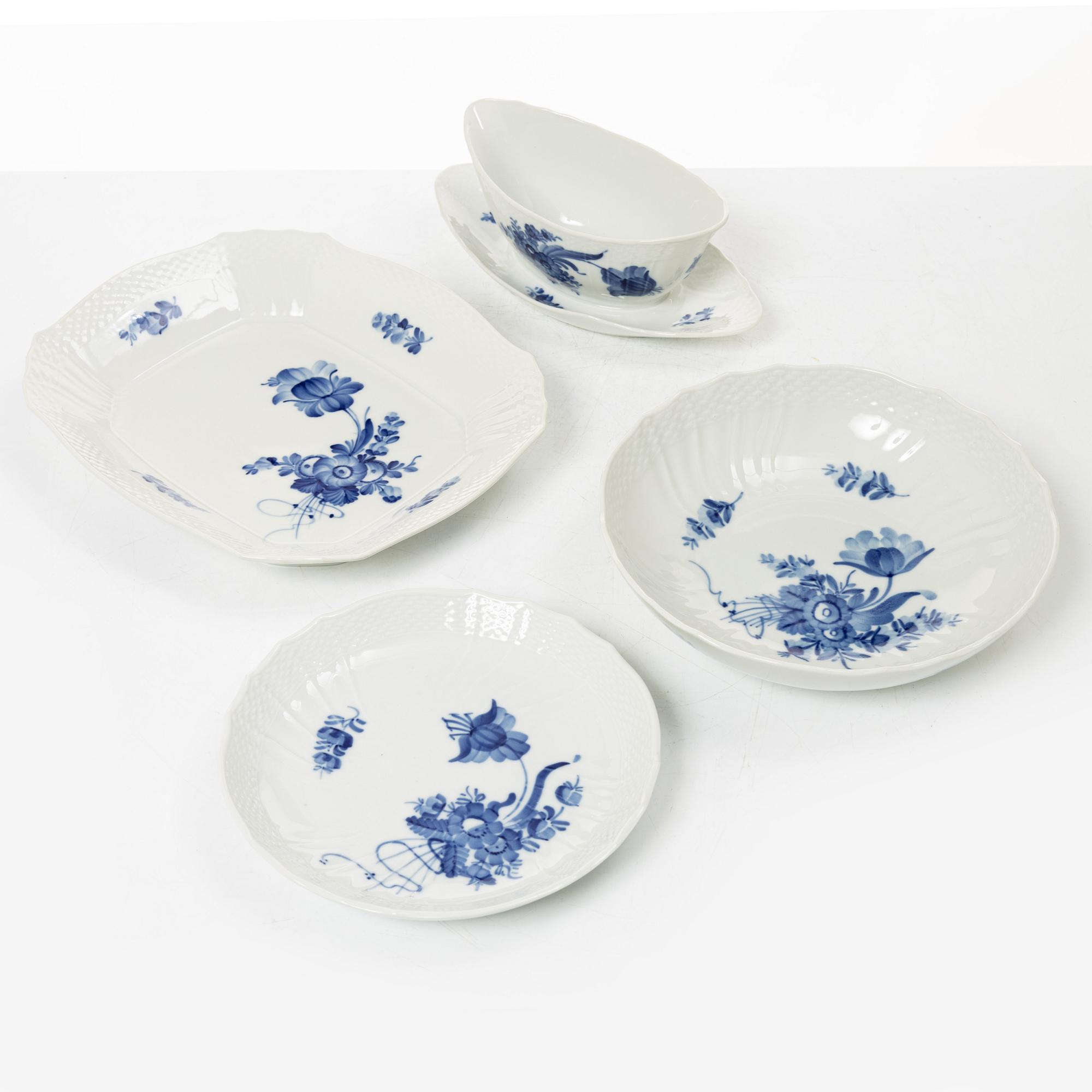 Royal Copenhagen, A "Blue Flower" dinner and coffee service, Denmark (95 pieces).