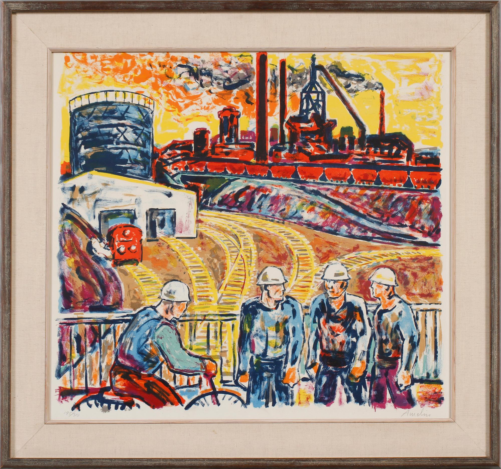 ALBIN AMELIN, färglitografi, signerad och numrerad 195/310.