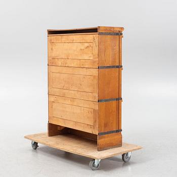 A bookcase, three modules, Billnäs, mid 20th Century.