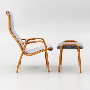 Yngve Ekström, a 'Lamino' armchair with footstool, Swedese, 2004.