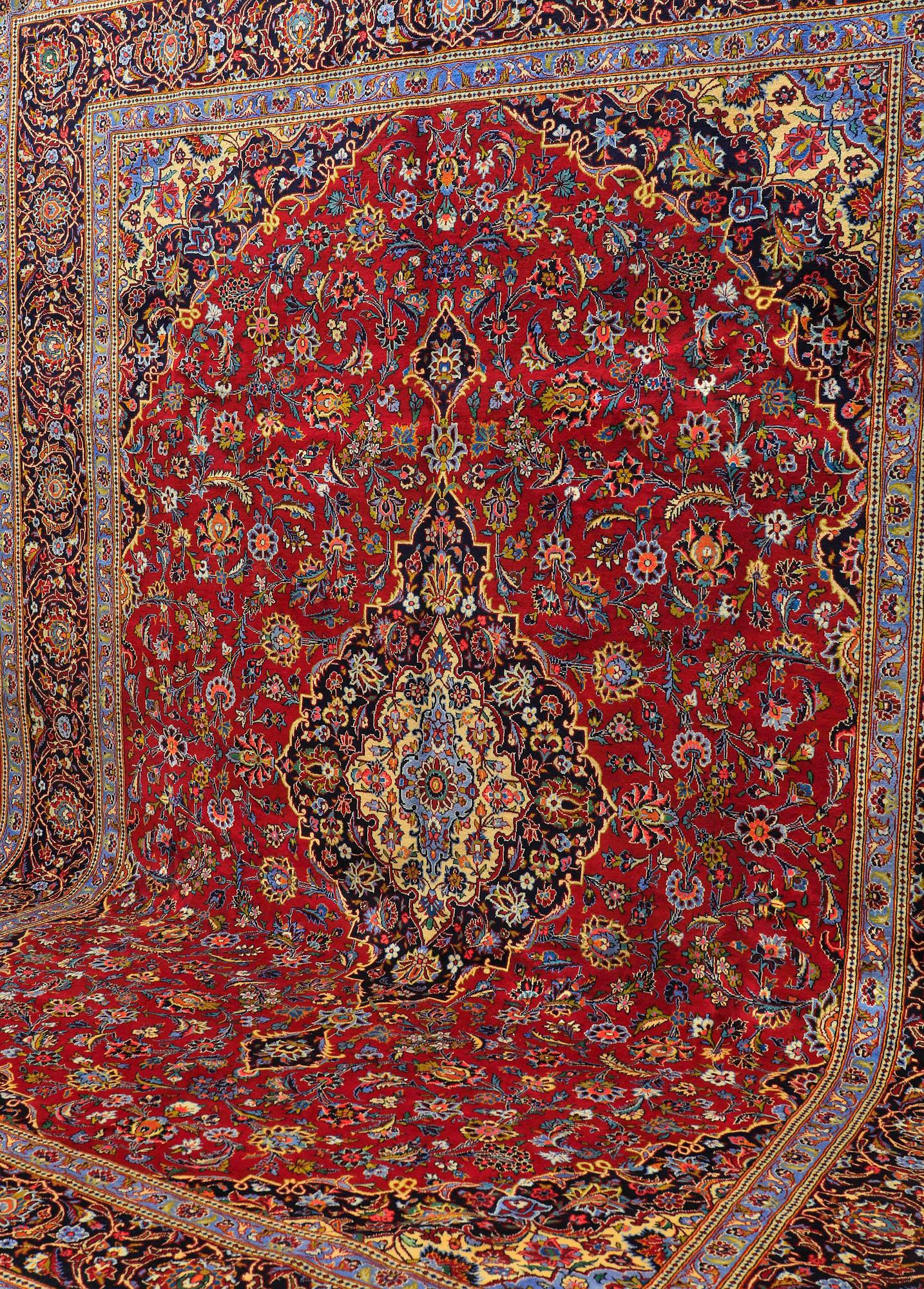 A Keshan carpet, 464 x 361 cm.
