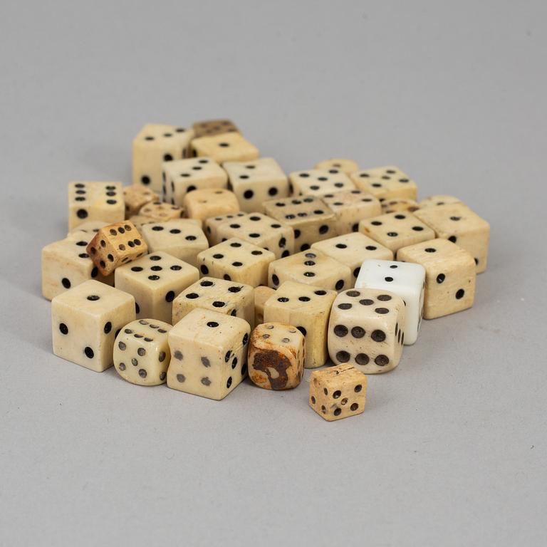 41 miniature dice, 19th/20th century.