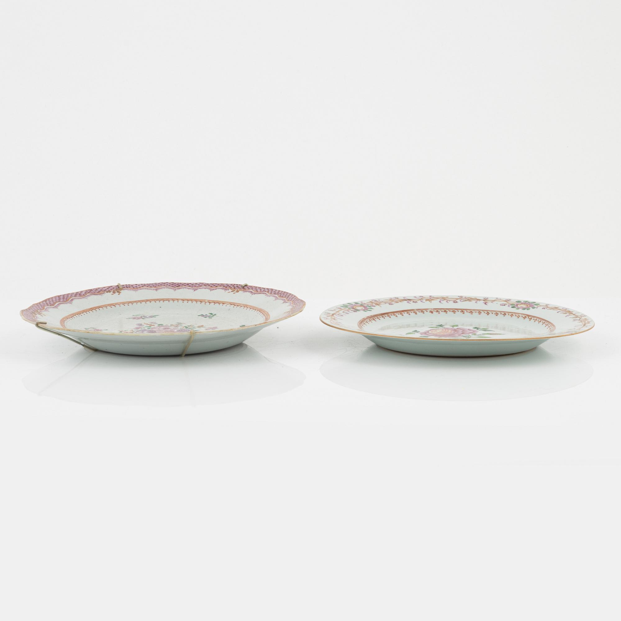 A set of five odd famille rose dishes, Qing dynasty, Qianlong (1736-95).