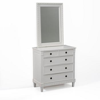 Chest of drawers and mirror, Gustavian style, Geromar.
