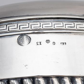 A Swedish 19th century silver sugar-casket, mark of Adolf Zethelius, Stockholm 1815.