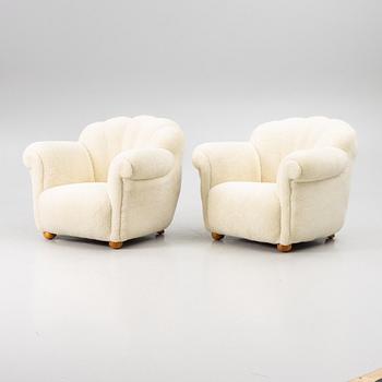 Fåtöljer, ett par, Swedish modern, 1900-tales mitt.