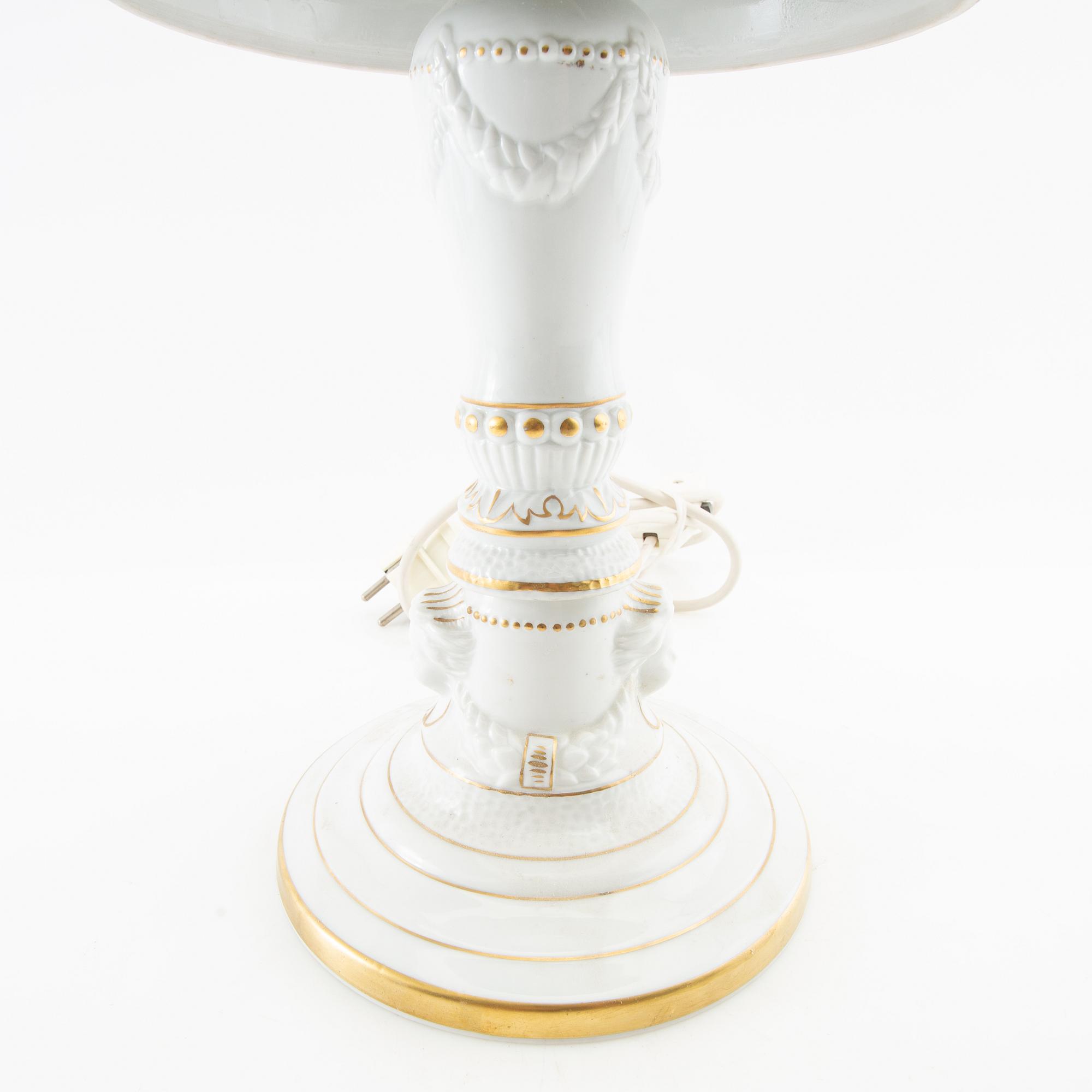 Table lamp Plaue Germany first half/mid 20th century porcelain.