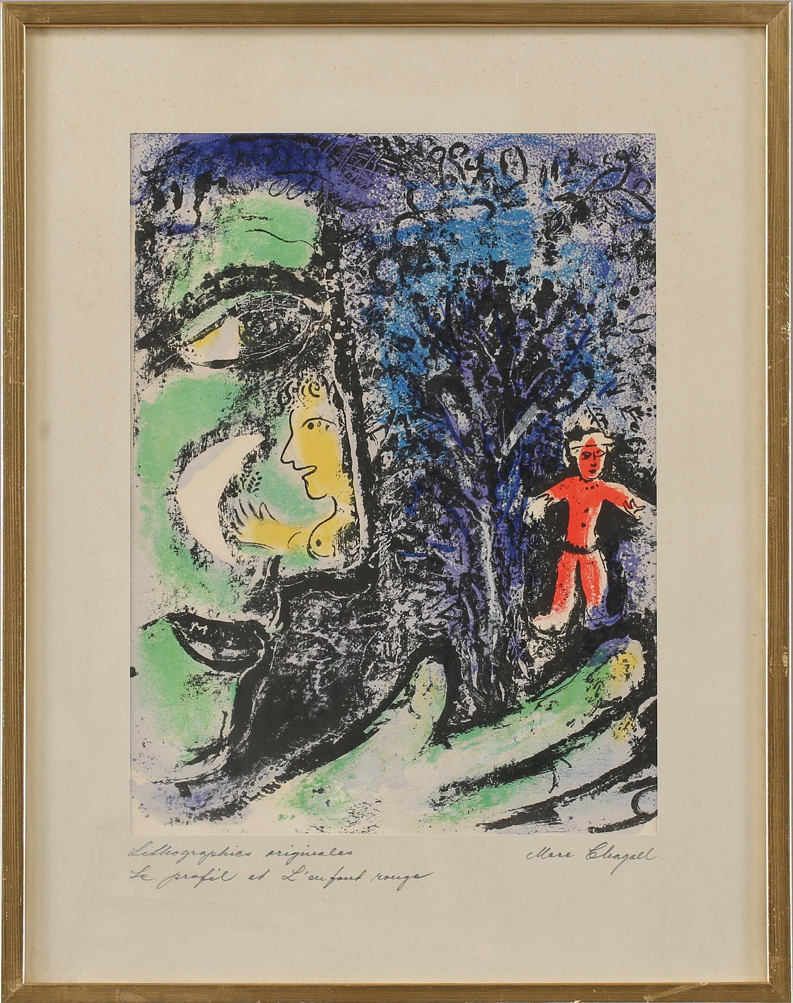 MARC CHAGALL, efter, färglitografi.