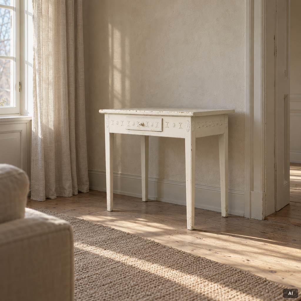 Desk with a drawer in the frieze, Late Gustavian style, 19th century.