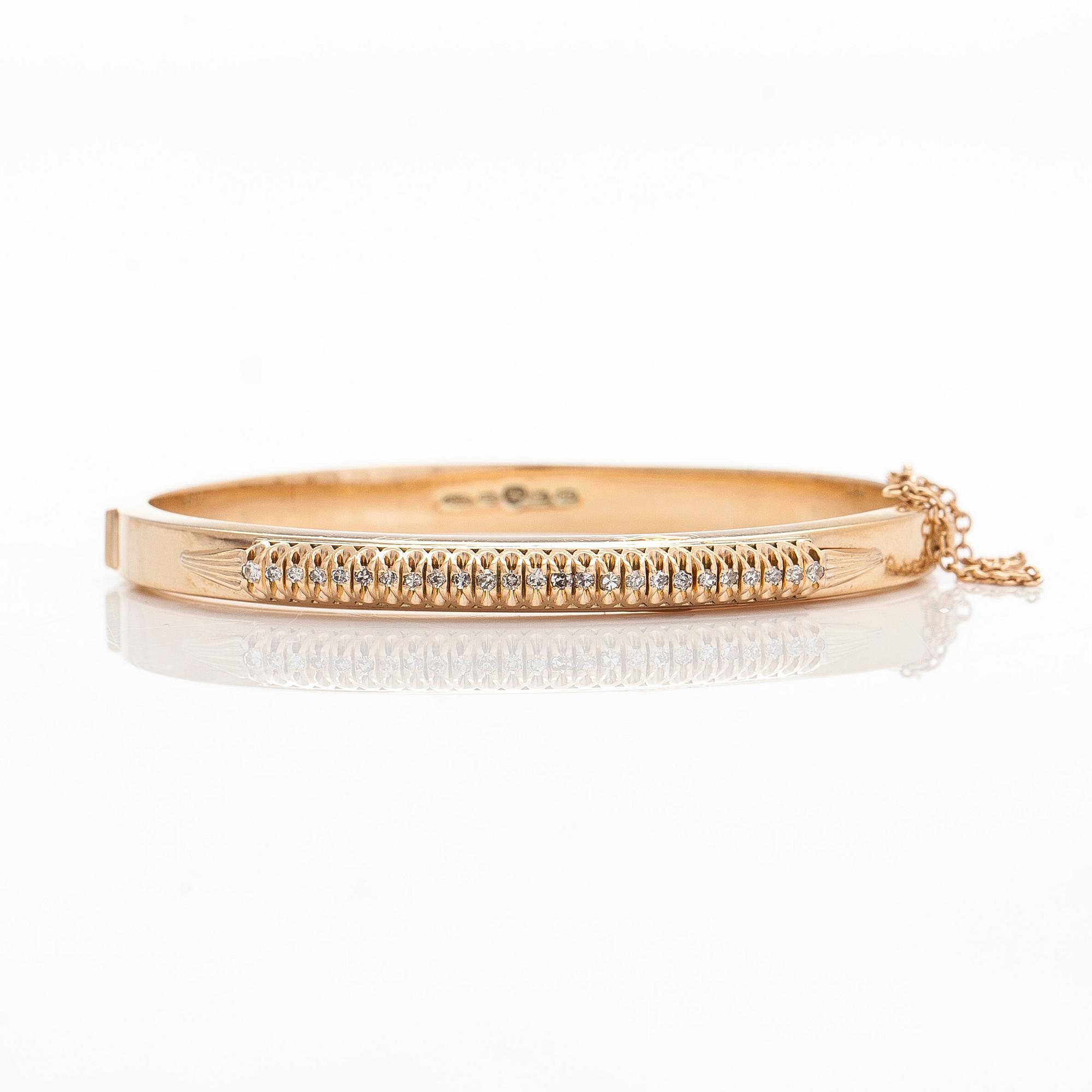 A 14K gold bracelet with single-cut diamonds, Kulta-Hamara Oy, Helsinki 1959.