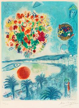 316. Marc Chagall (After), "Soleil Couchant", from: "Nice et la Côte d'Azur".