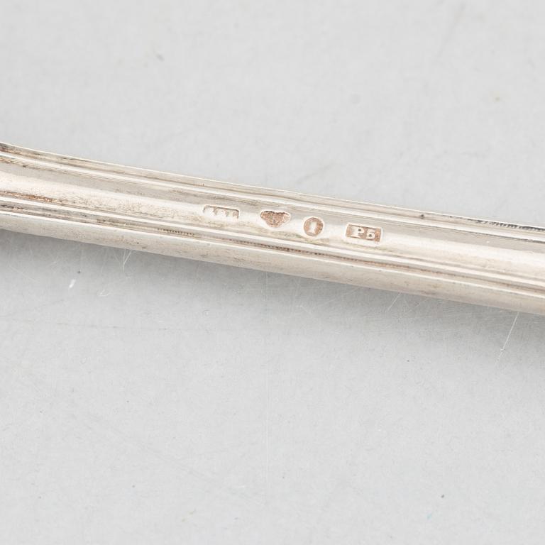 A Set of Twelve Swedish Silver "Kings Pattern" Dinner Spoons.