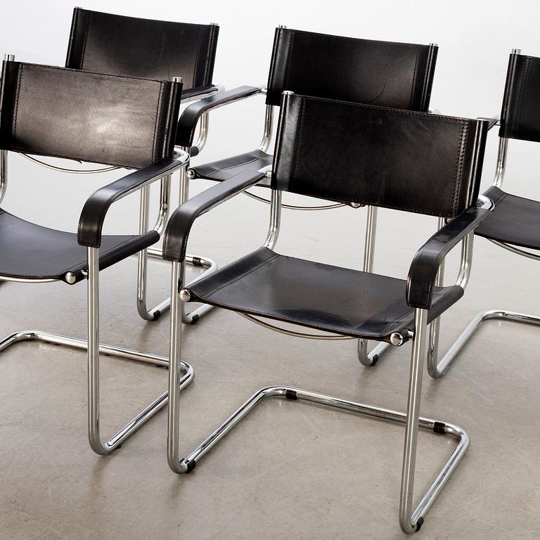 Five late 20th century Italian armchairs.
