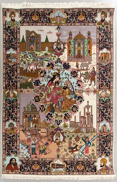 A semaintique Tabriz ca 197 x 148 cm.