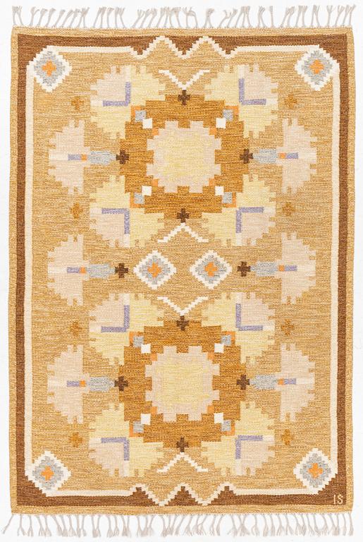 Ingegerd Silow, Rug, “Nejlikan”, rölakan, approx. 238 x 168 cm, signed IS.