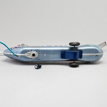 A toy metal car "Sunday Driver", Kosuge, Japan, and "Giant Helicopter", YF, Japan. 1960s.