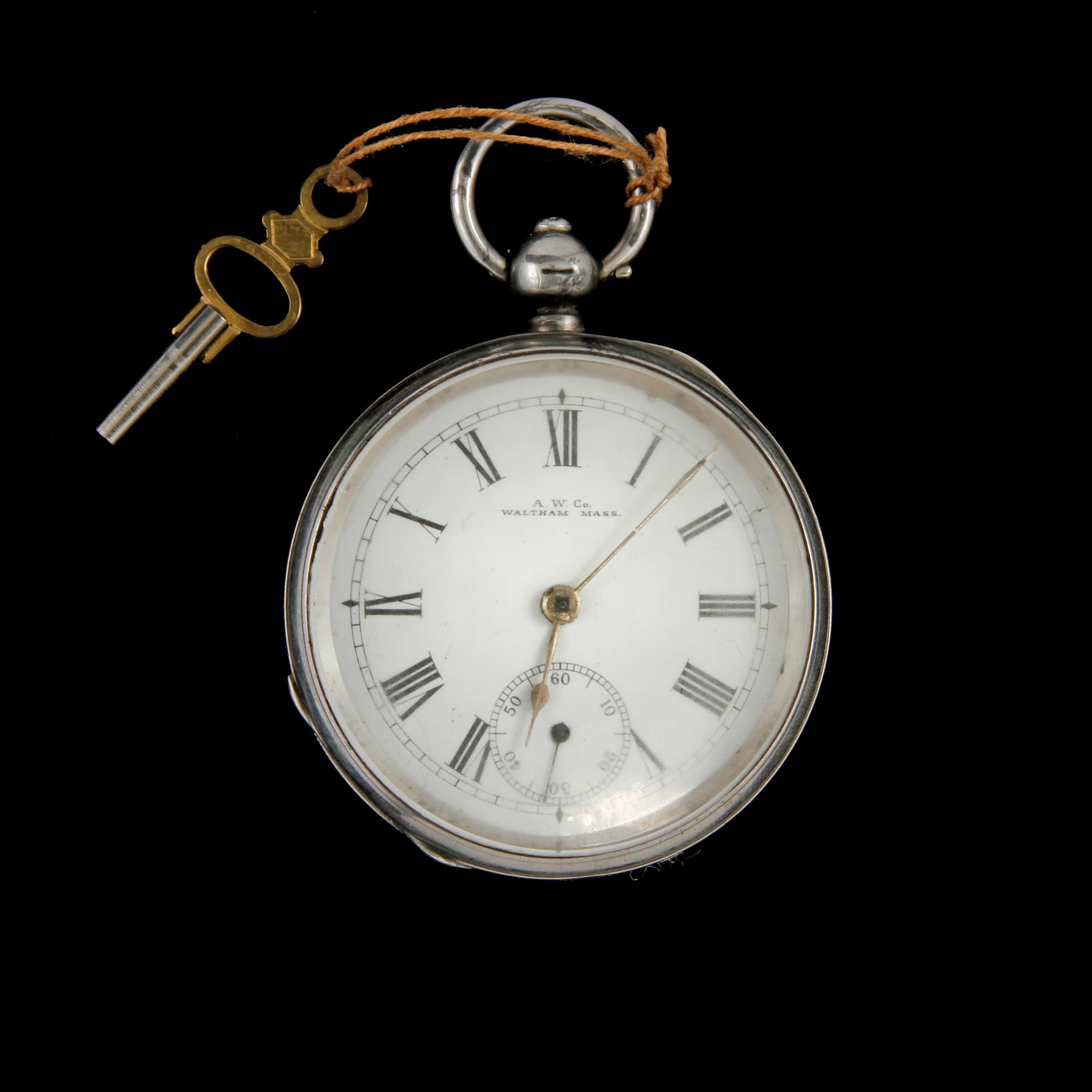 FICKUR, silver, Waltham, omkring sekelskiftet 1900.