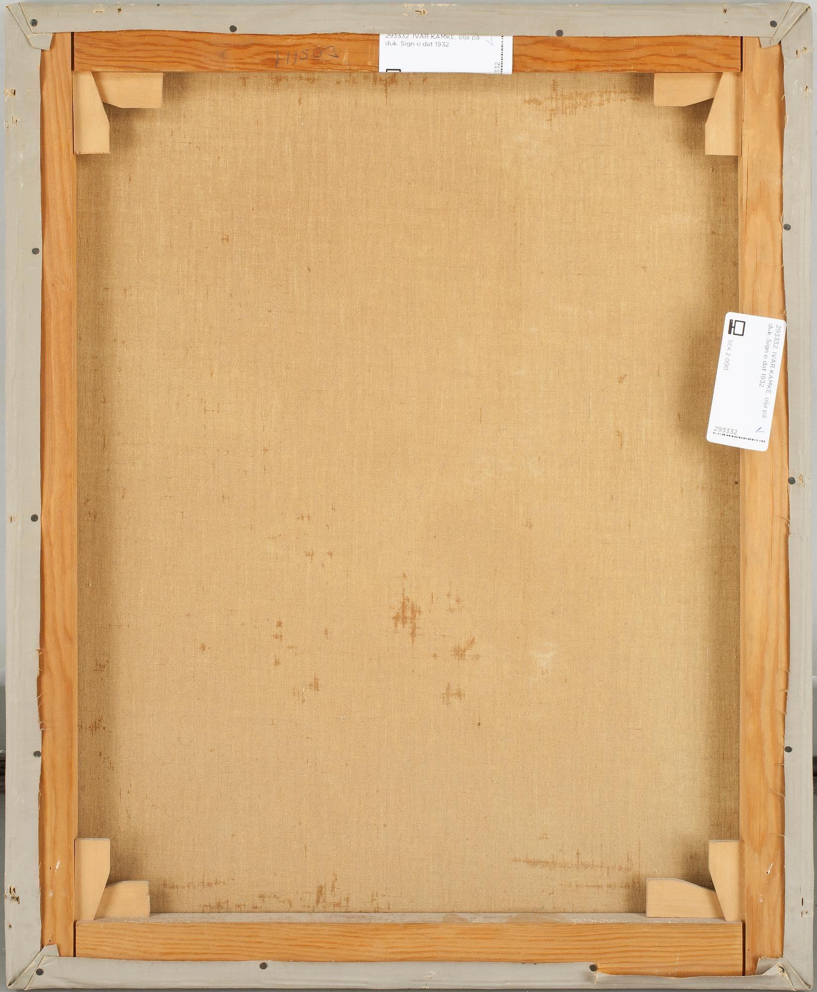 IVAR KAMKE, olja på duk. Sign o dat 1932.