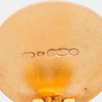 A PAIR OF EARRINGS, "Sun lion", 18K gold. Kalevala Koru 1998.