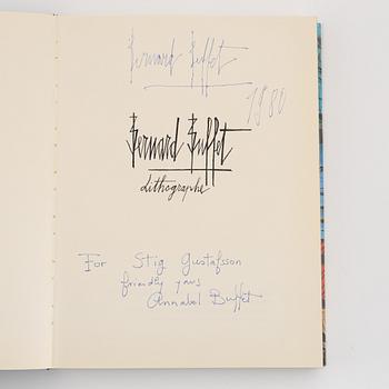 Bernard Buffet, "Bernard Buffet lithographe", 1979, med tre färglitografier, signerad med dedikation.