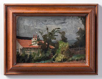 Mina (Vilhelmina) Carlsson-Bredberg, Hus med rött tak, motiv från Moulinois.